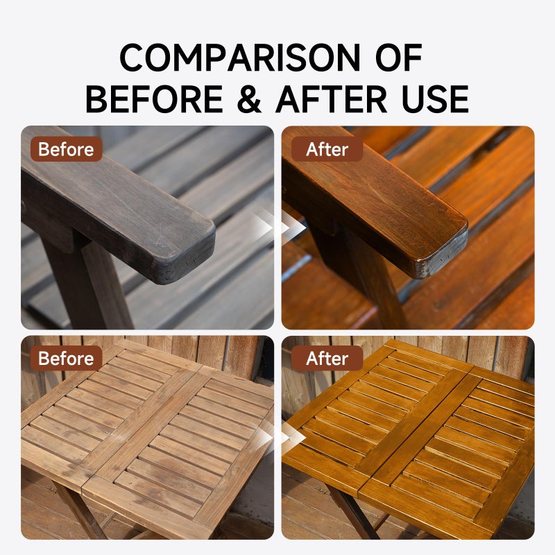 MOLLOR Wood Stain Water Based, Multiple Finishes Wood Oil for Indoor and Outdoor Furniture, Wood Paneling, Cabinets and More, Fast Drying, Low Odor (32oz, Teak with Tools) - Image 5